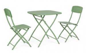 BIZZOTTO zahradní sestava stolku a jídelních židlí YVONNE zelená