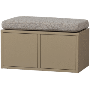 WOOOD Úložná lavice TURNER s khaki polštářem