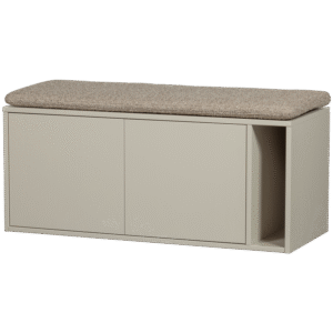 WOOOD Dřevěná lavice s polštářem SETTLE DOWN béžová