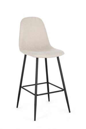 BIZZOTTO Barová židle NEW IRELIA béžová s černými nohami