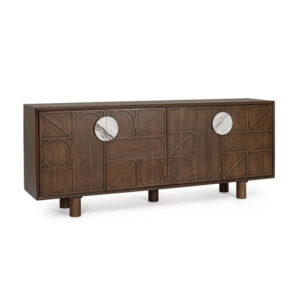 Homemotion Dřevěná komoda HEMMING hnědá