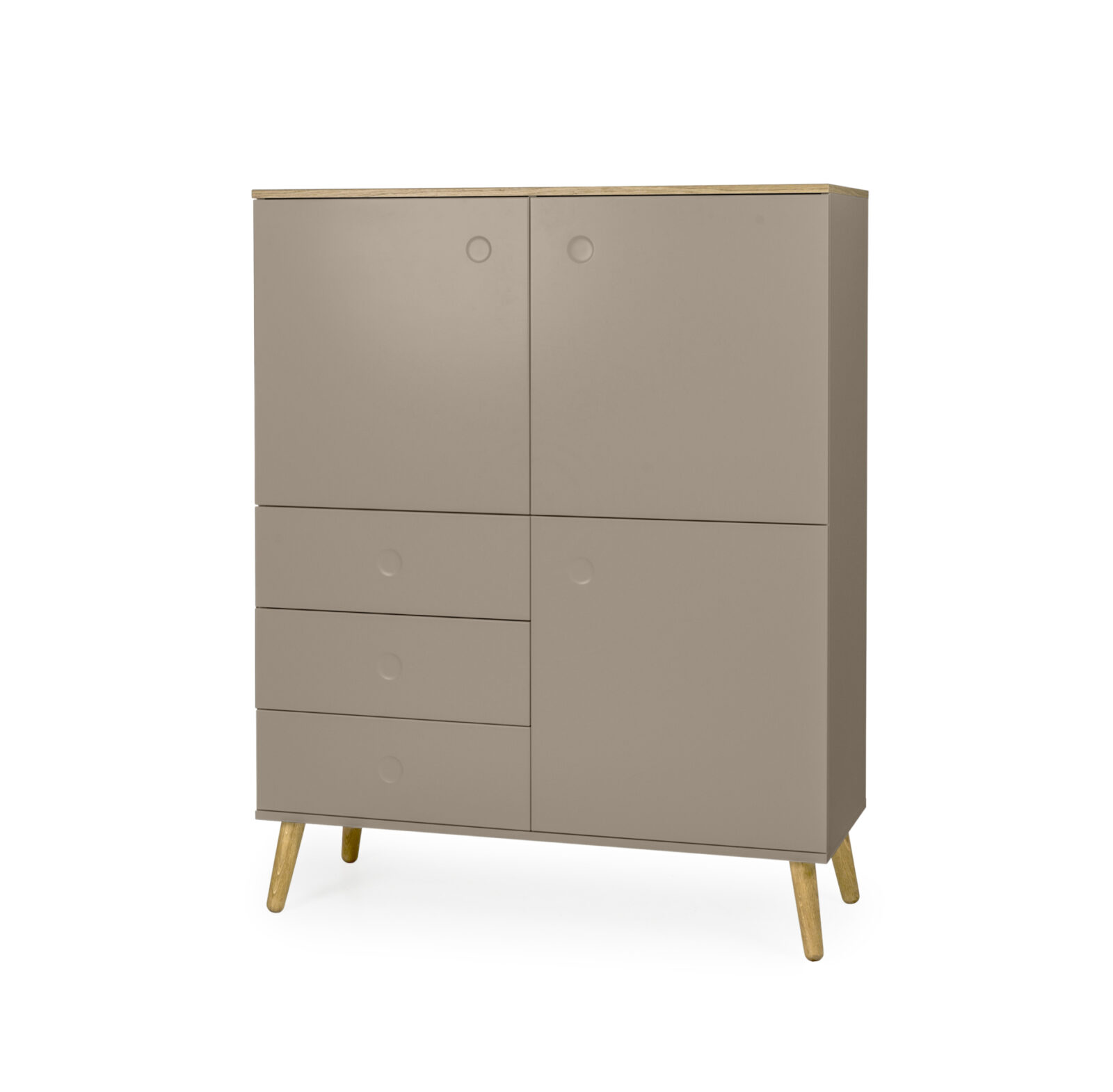 TENZO Dřevěný kabinet DOT hnědý 137x109cm