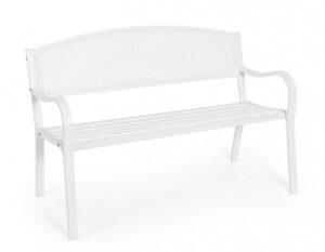 BIZZOTTO kovová venkovní lavice LIZETTE bílá