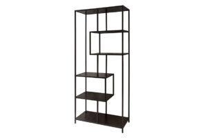 Invicta Kovová knihovna SLIM LINE 185x77 černá cm