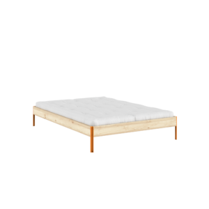 KARUP Dřevěná postel CORE 140x200 cm přírodní oranžové nohy