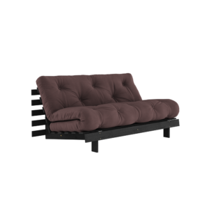 KARUP DESIGN Tmavě hnědá rozkládací pohovka ROOTS s konstrukcí z černého dřeva 160x200 cm