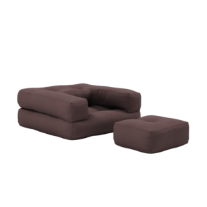 KARUP DESIGN Dětské rozkládací křeslo 3v1 MINI CUBE tmavě hnědé