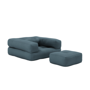 KARUP DESIGN Dětské rozkládací křeslo MINI CUBE petrolejová modrá