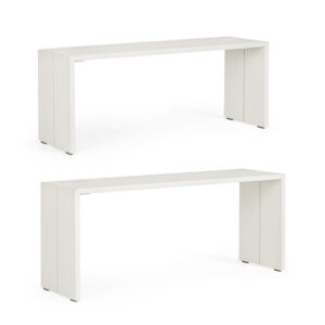 BIZZOTTO Set dvou zahradních konferenčních stolků PIPER bílý 104cm