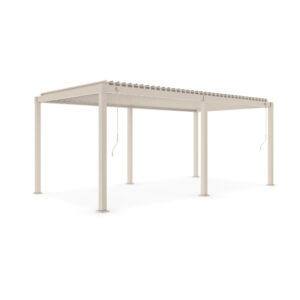 BIZZOTTO Světlá hliníková pergola s uzavíracími lamelami GARDA 3x6 m