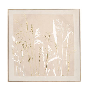BIZZOTTO Obraz v rámu 60 x 60 cm béžový s reliéfními detaily