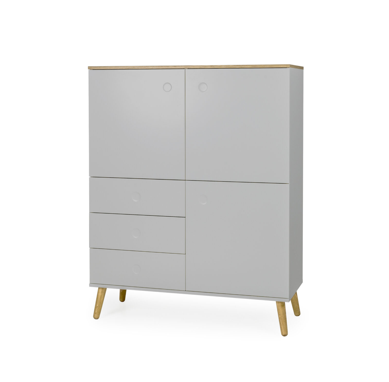 TENZO Dřevěný kabinet DOT šedý 137x109cm